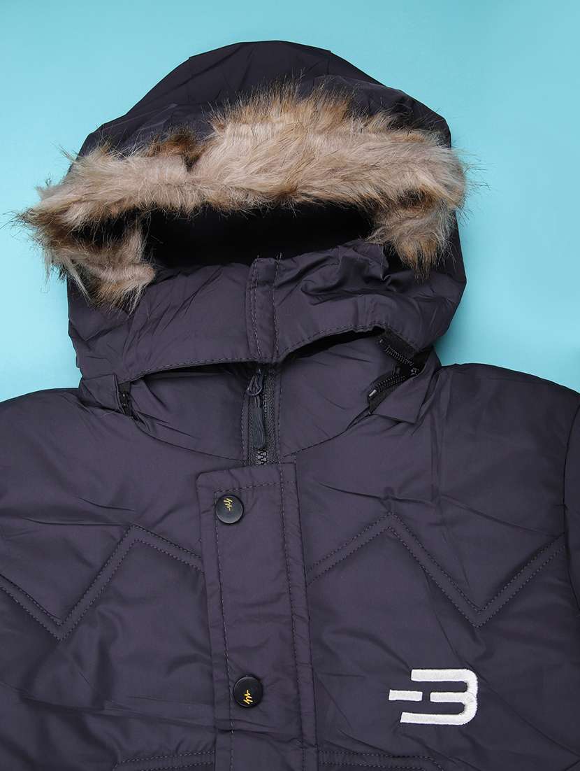 girls solid long sleeve hooded quilted jacket - 22171075 -  Standard Image - 2