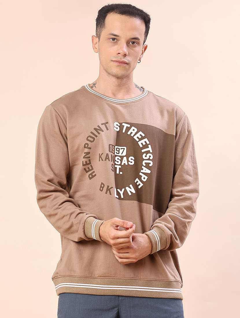 men front print long sleeve regular fit sweatshirt - 22171090 -  Standard Image - 2