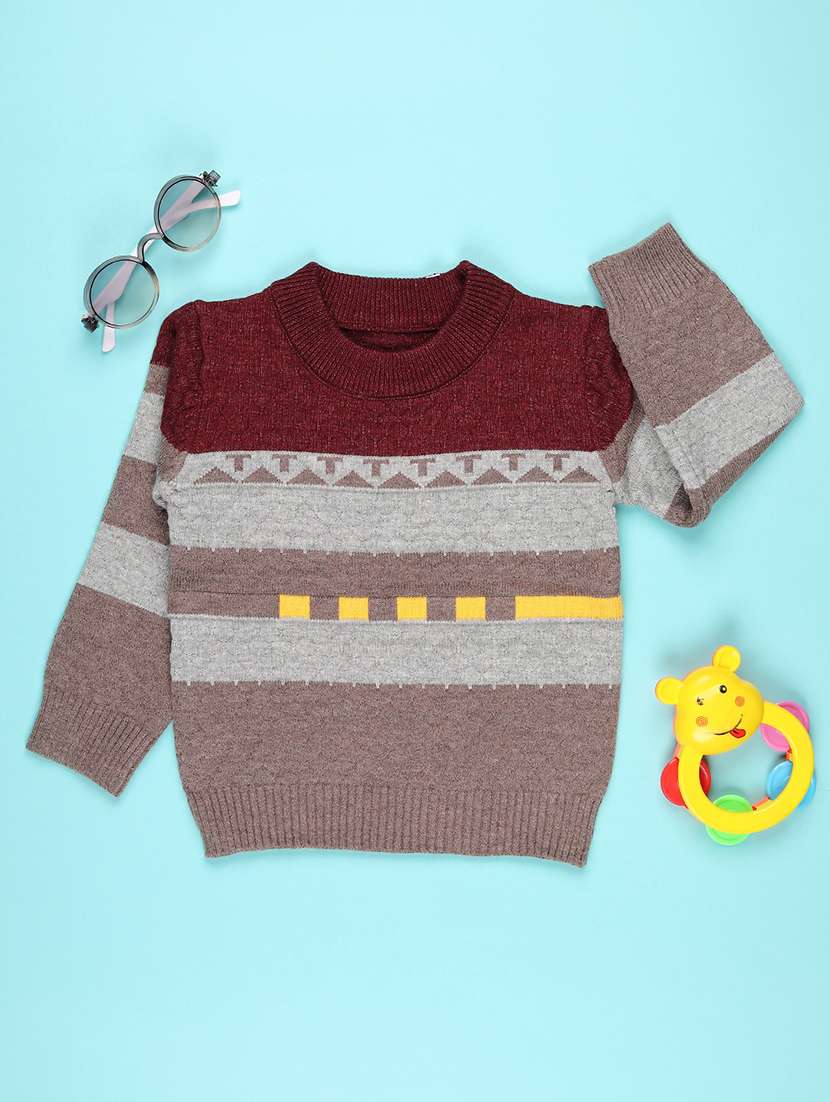 boys self designed long sleeve sweater