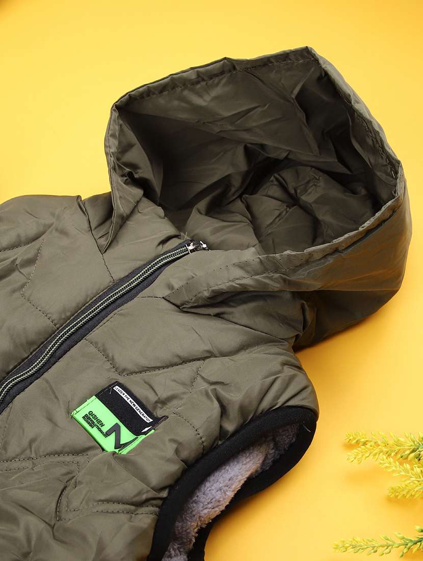 boys solid sleeveless hooded quilted jacket - 22171174 -  Standard Image - 2