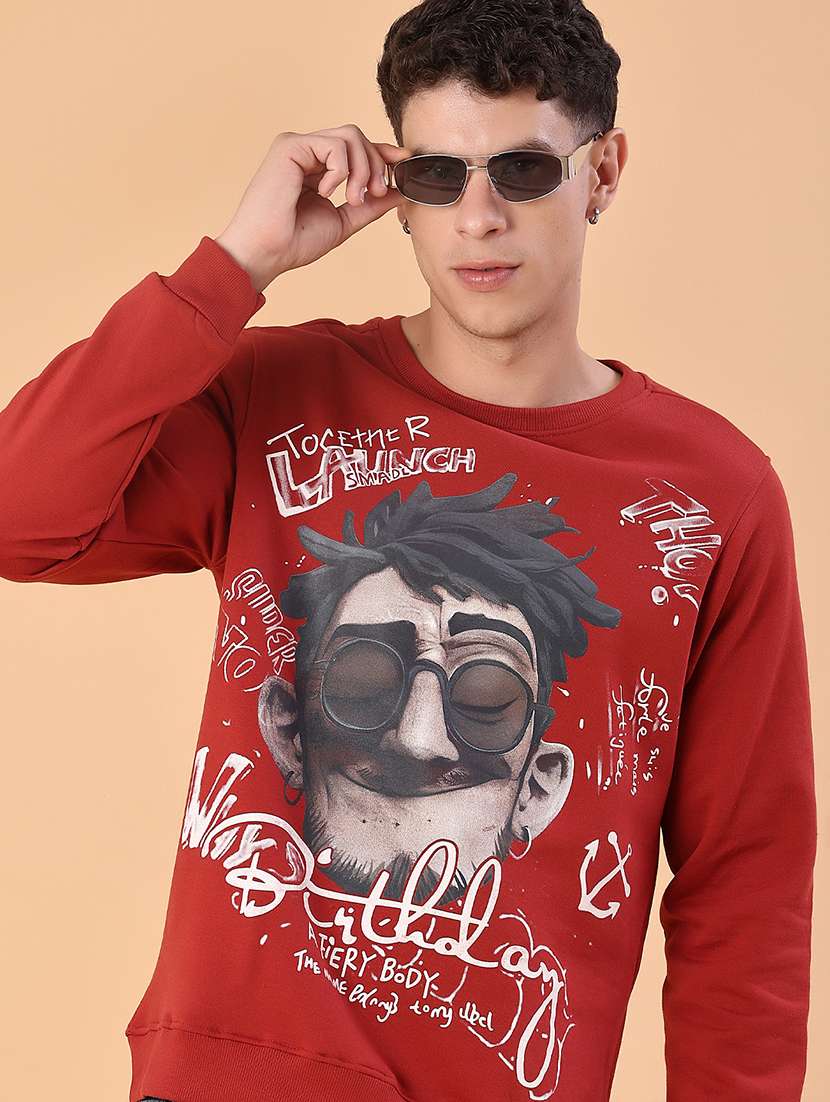 men front print long sleeve regular fit sweatshirt - 22171194 -  Standard Image - 2