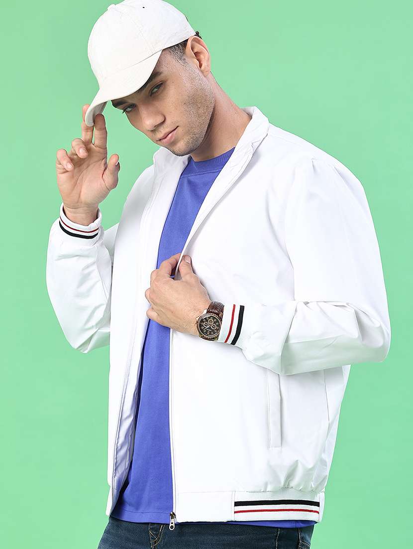 men solid long sleeve lightweight bomber jacket - 22171202 -  Standard Image - 2