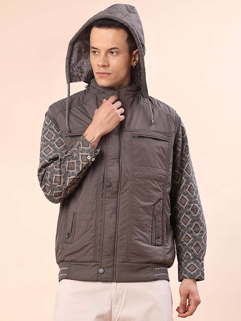 men solid sleeveless lightweight bomber jacket - 22171210 -  Standard Image - 2