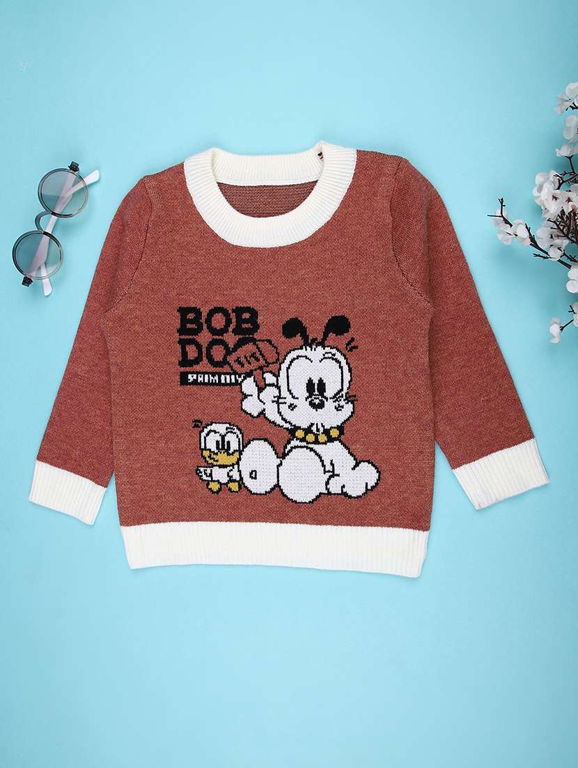 boys self designed long sleeve sweater