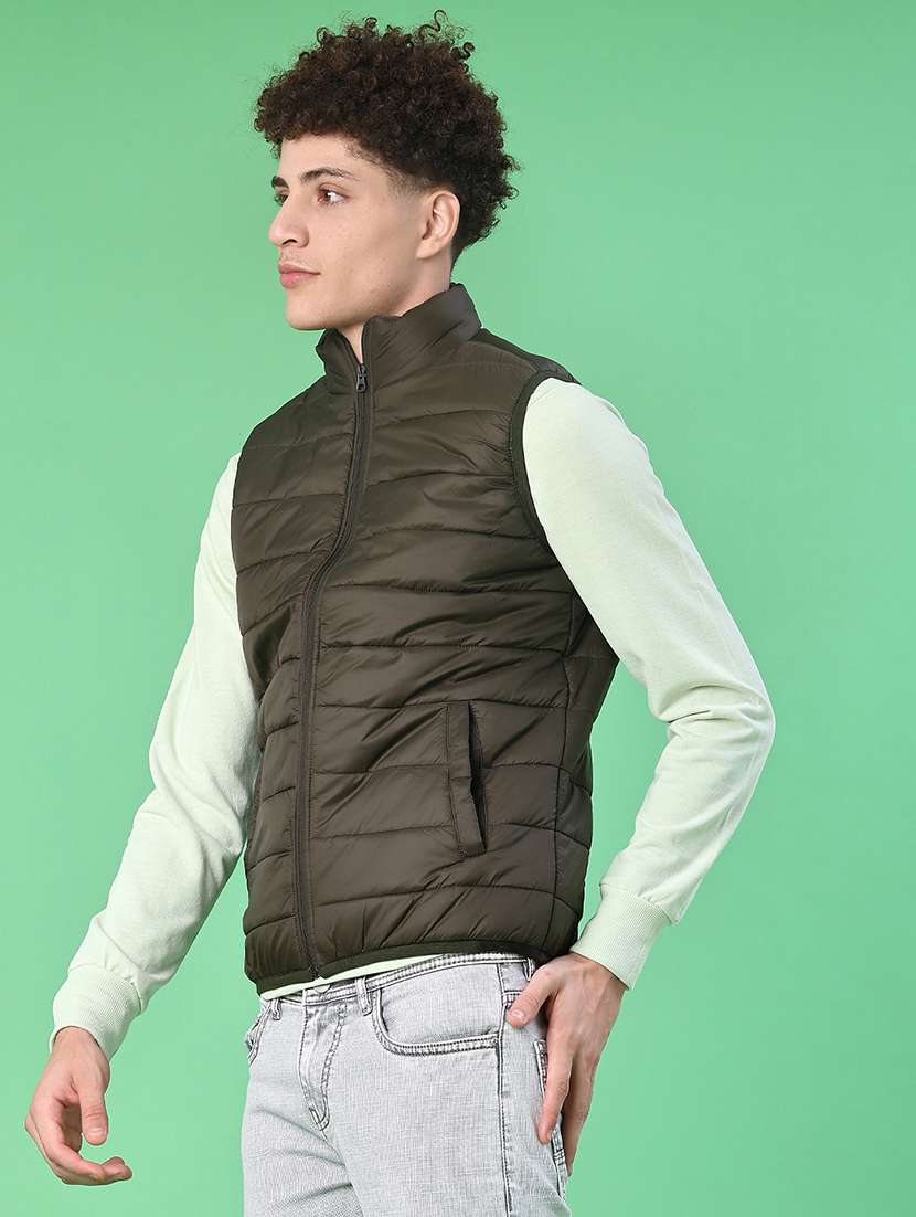 men solid sleeveless lightweight puffer jacket - 22171302 -  Standard Image - 2