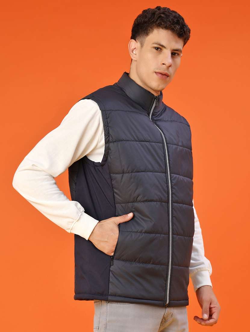 men solid sleeveless lightweight puffer jacket - 22171303 -  Standard Image - 2