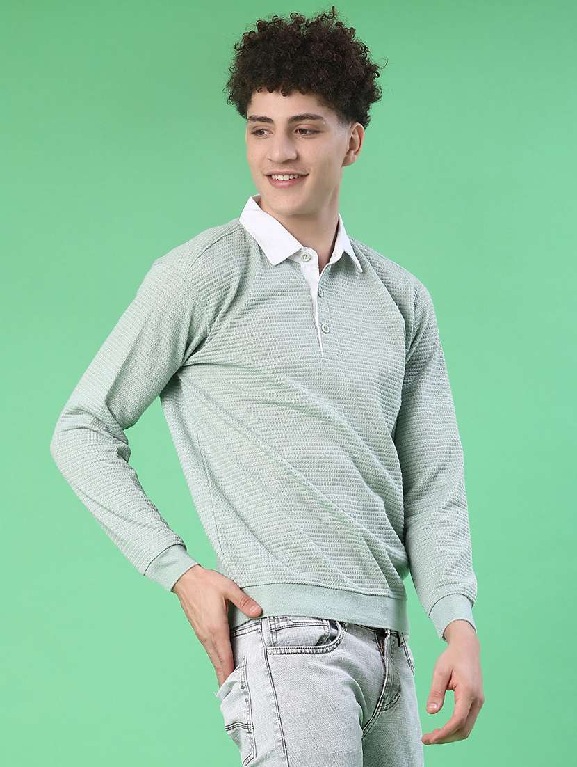 green cotton blend pullover - 22171358 -  Standard Image - 2