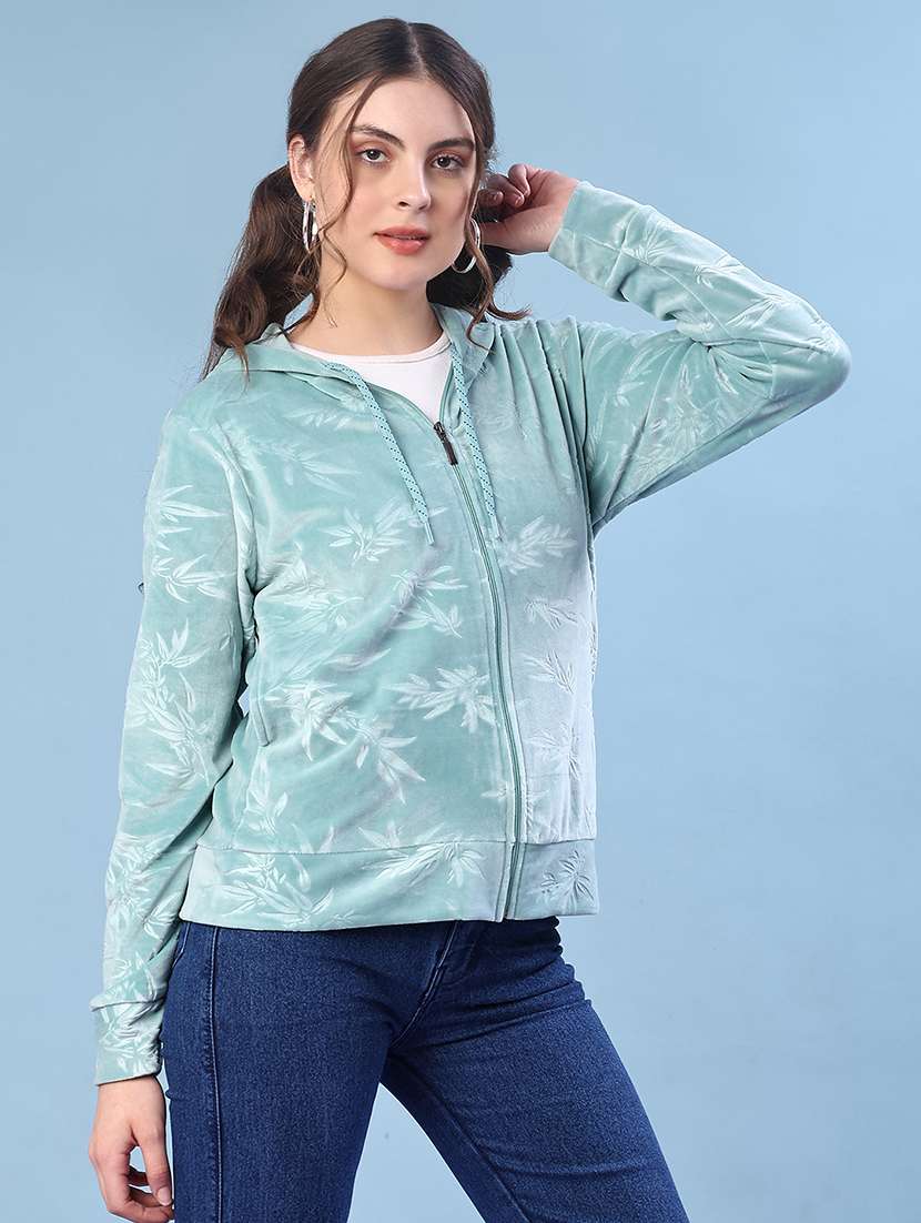 women printed long sleeve hooded sweatshirt - 22171410 -  Standard Image - 2