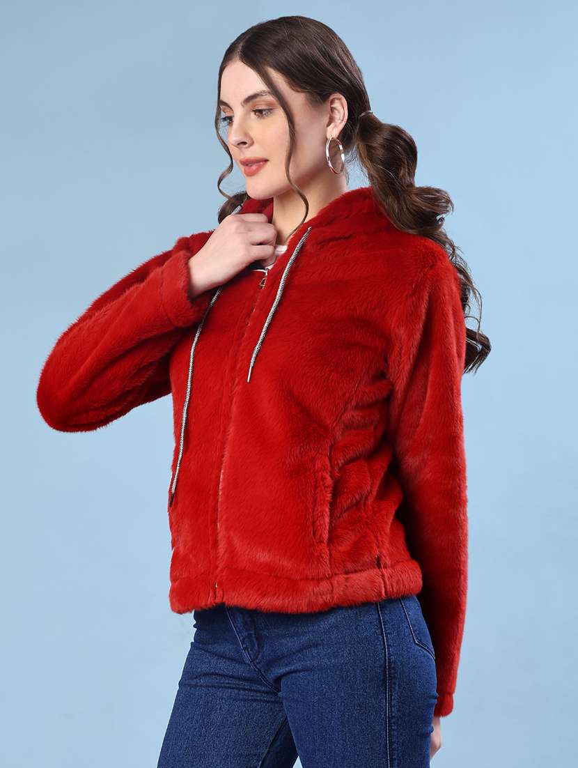 women plain long sleeve hooded sweatshirt - 22171411 -  Standard Image - 2