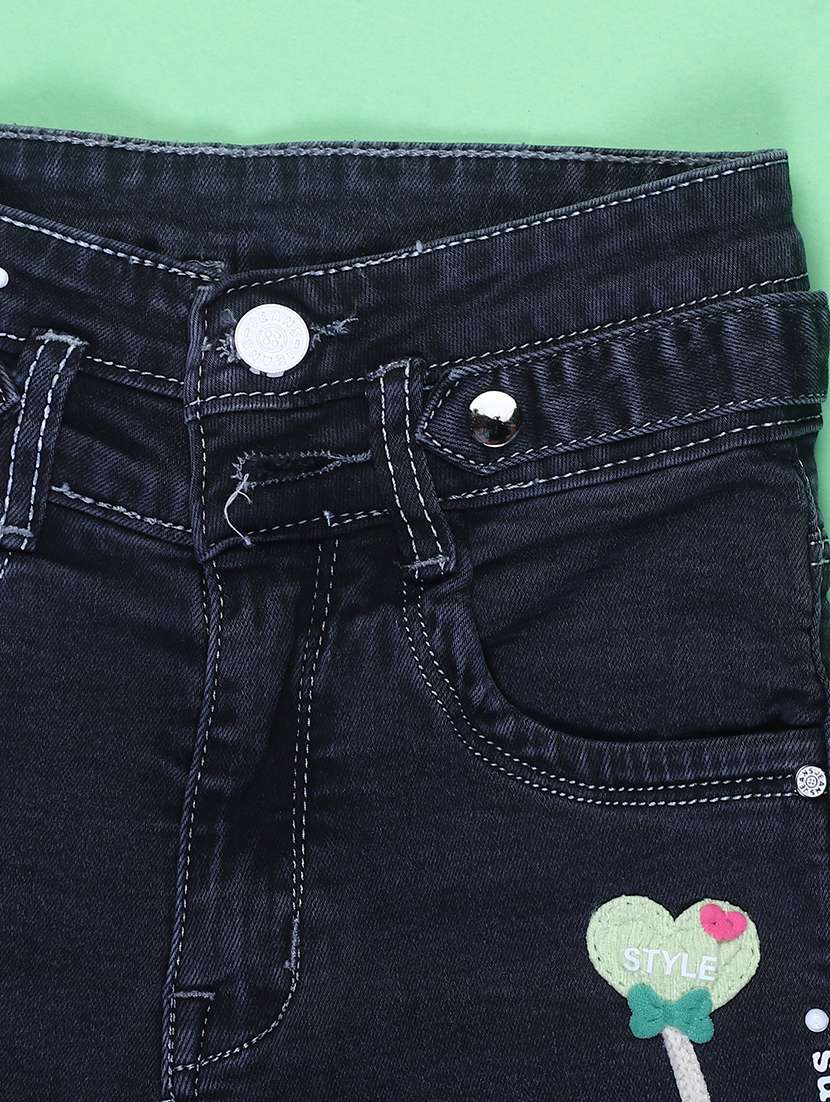 girls plain mid rise jeans  - 22171416 -  Standard Image - 2