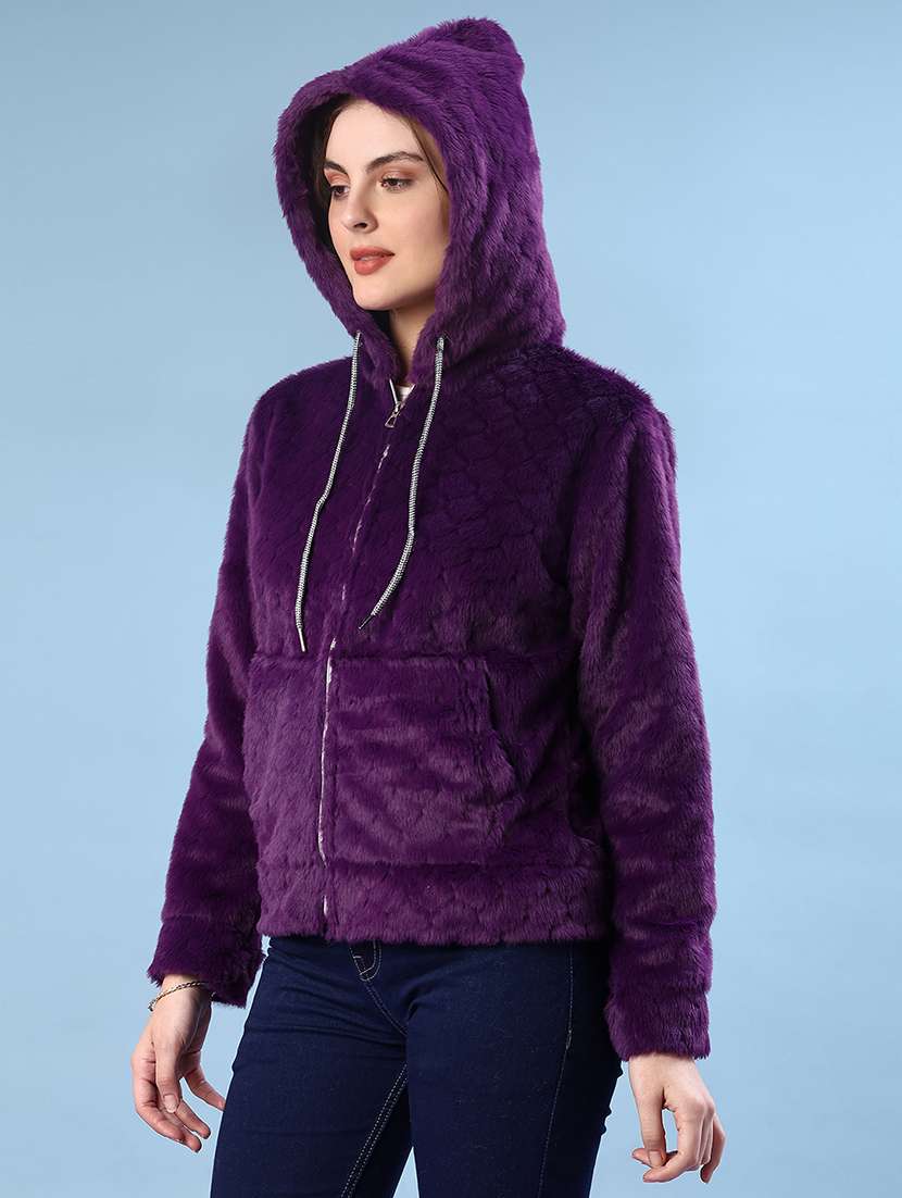 women plain long sleeve hooded sweatshirt - 22171477 -  Standard Image - 2