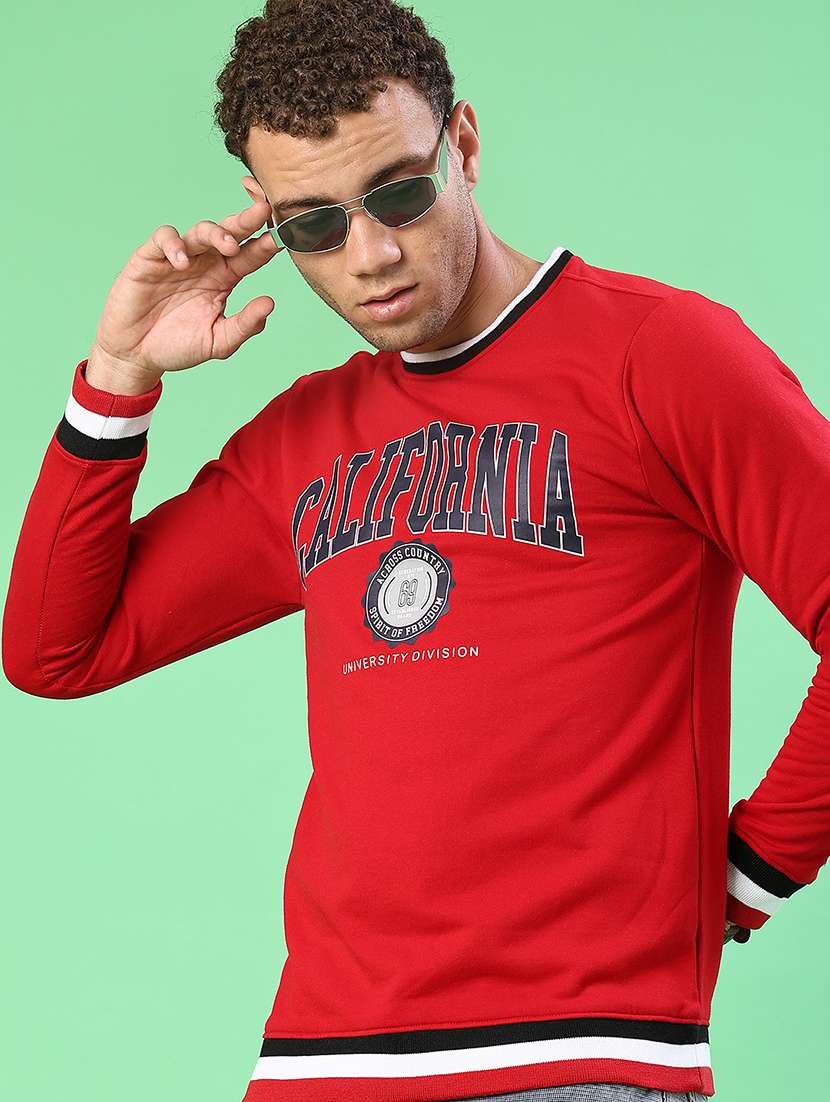 men chest print long sleeve regular fit sweatshirt - 22171519 -  Standard Image - 2