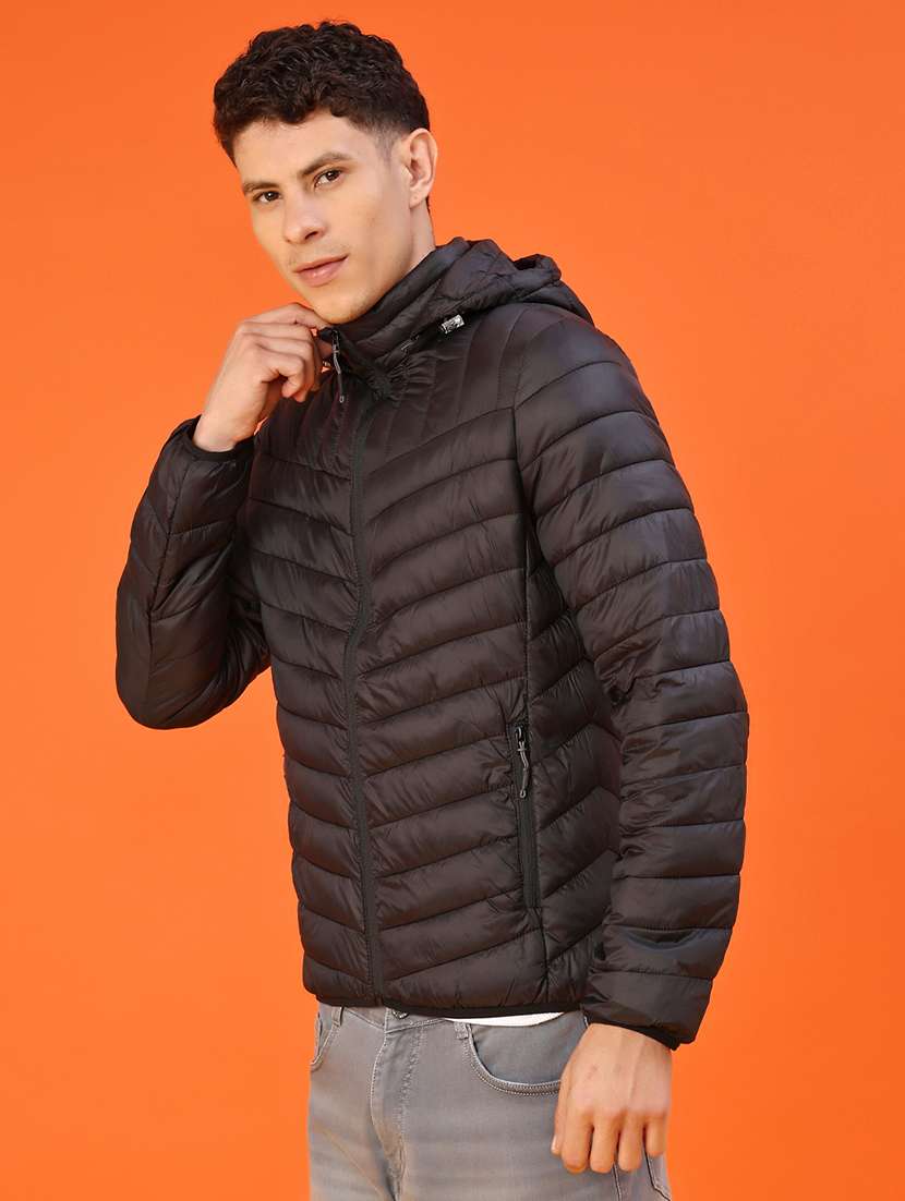 Men Solid Long Sleeve Lightweight Puffer Jacket - 22171530 -  Standard Image - 2