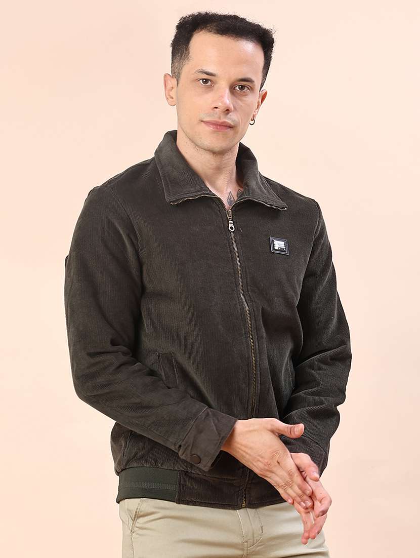 men solid collared long sleeve casual jacket - 22171531 -  Standard Image - 2