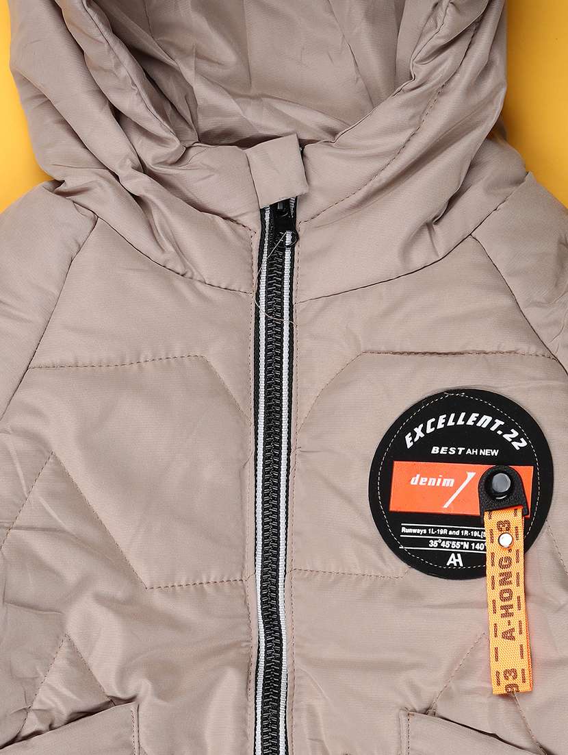 kids solid long sleeve hooded quilted jacket - 22171591 -  Standard Image - 2