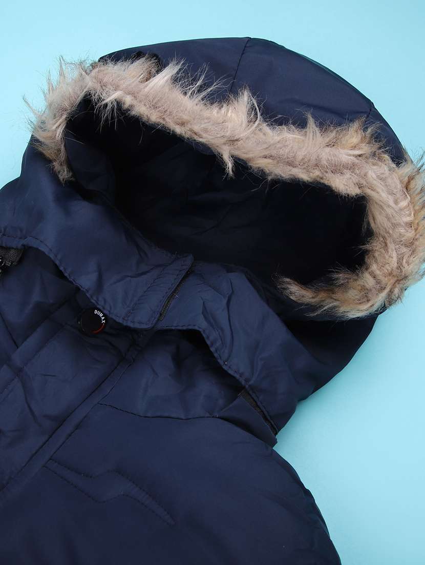 girls solid long sleeve hooded quilted jacket - 22171743 -  Standard Image - 2