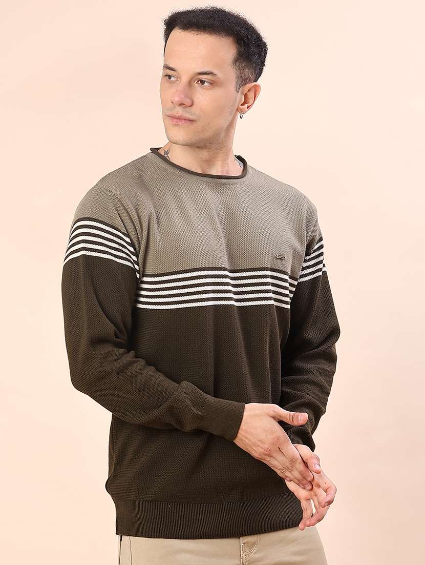 Olive Acrylic Pullover - 22171899 -  Standard Image - 2