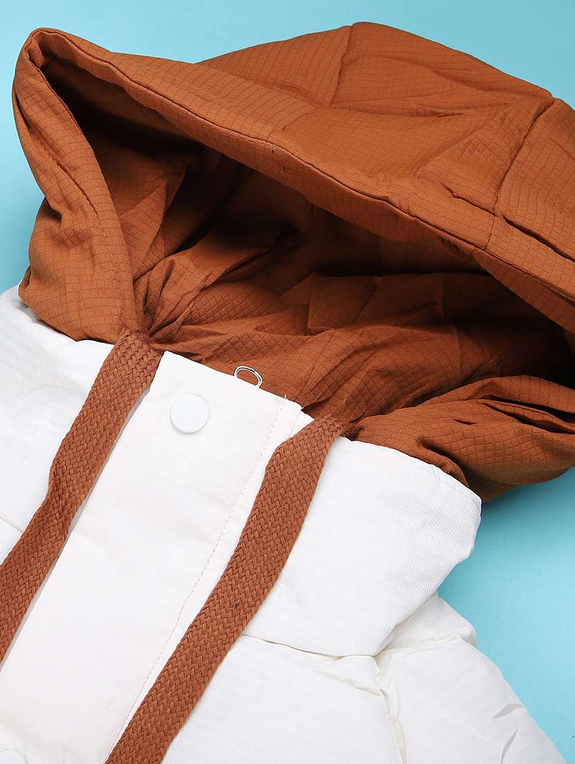 girls solid long sleeve hooded quilted jacket - 22171901 -  Standard Image - 2