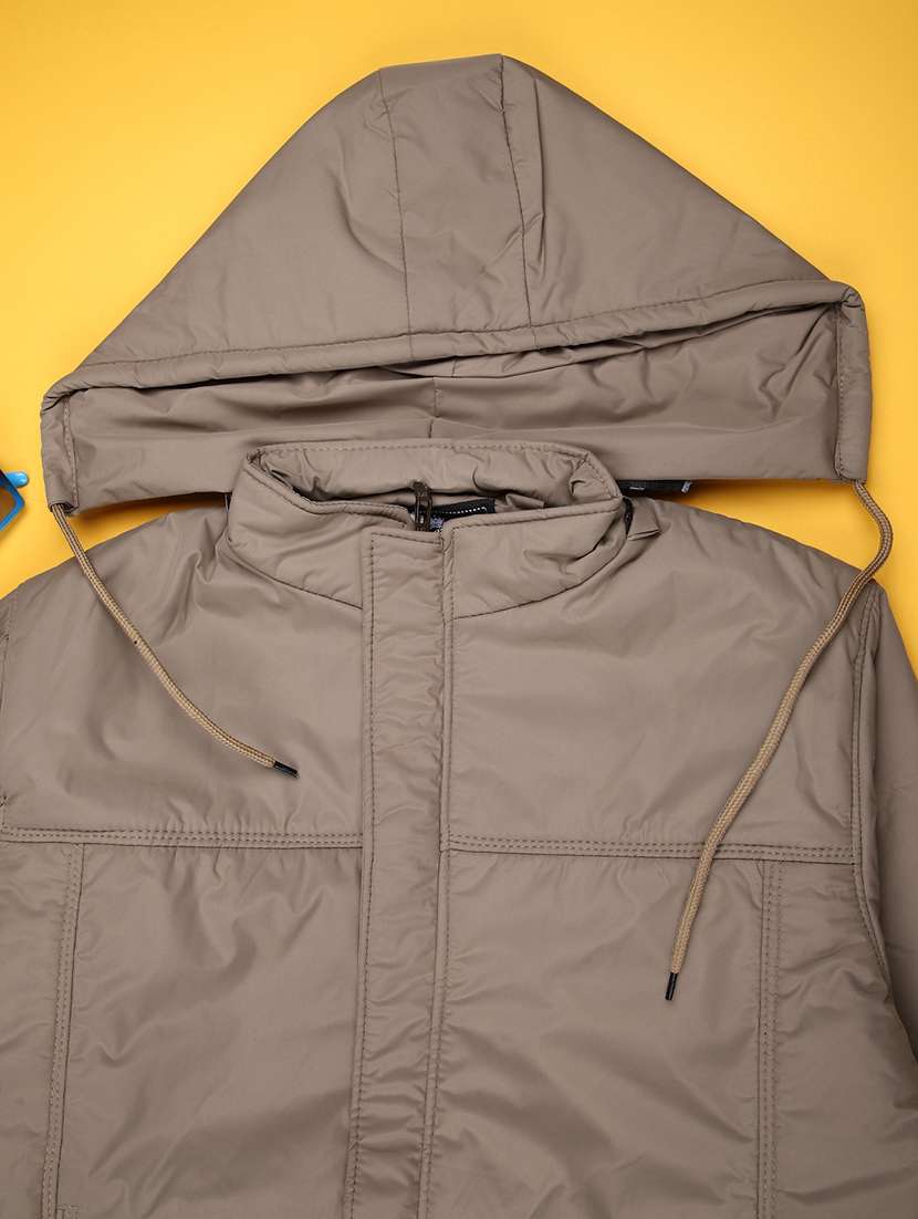 boys beige hooded casual jacket - 22171999 -  Standard Image - 2