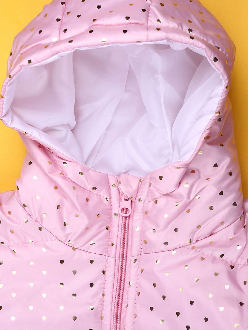 girls printed long sleeve hooded quilted jacket - 22172037 -  Standard Image - 2