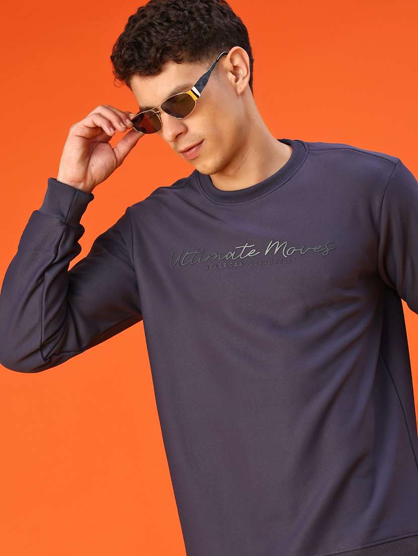 men chest print long sleeve regular fit sweatshirt