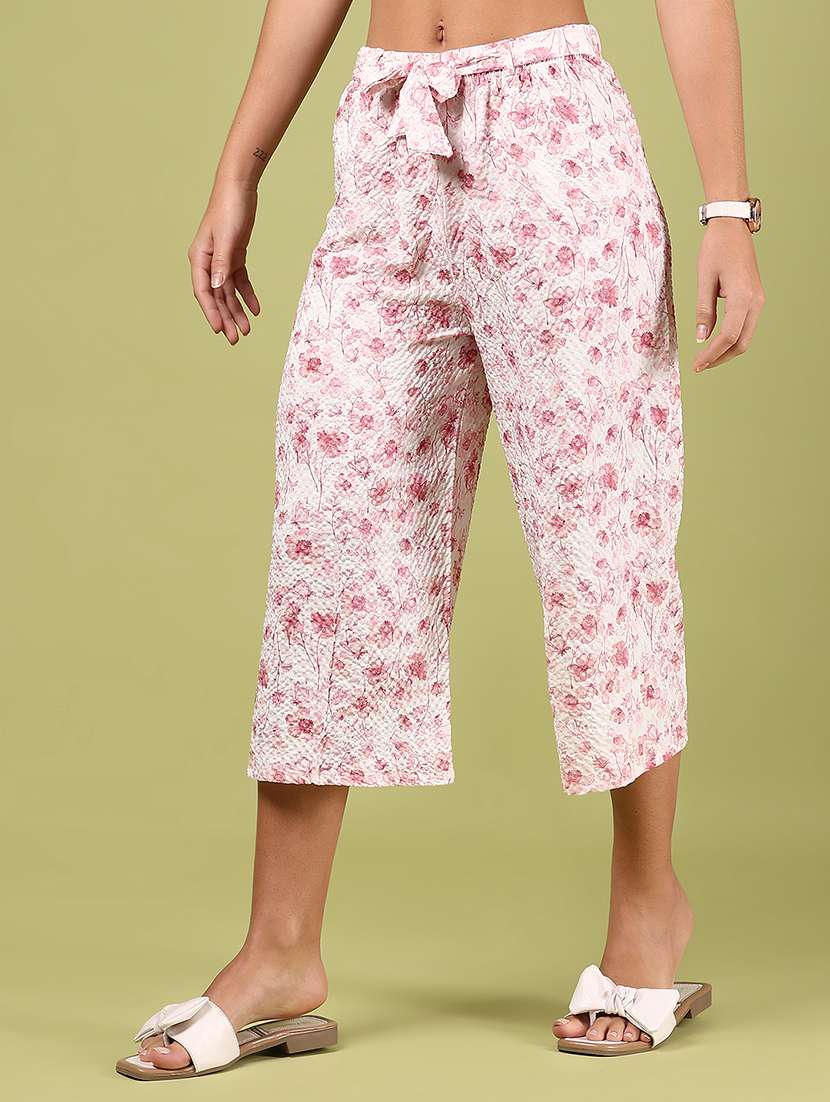 women floral printed mid rise relaxed fit capri - 22172130 -  Standard Image - 2