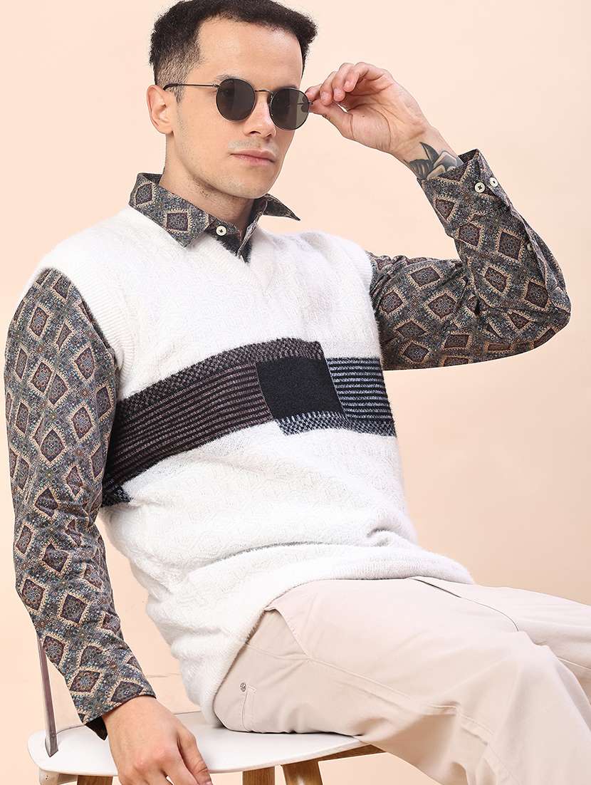 white cotton blend pullover - 22172197 -  Standard Image - 2