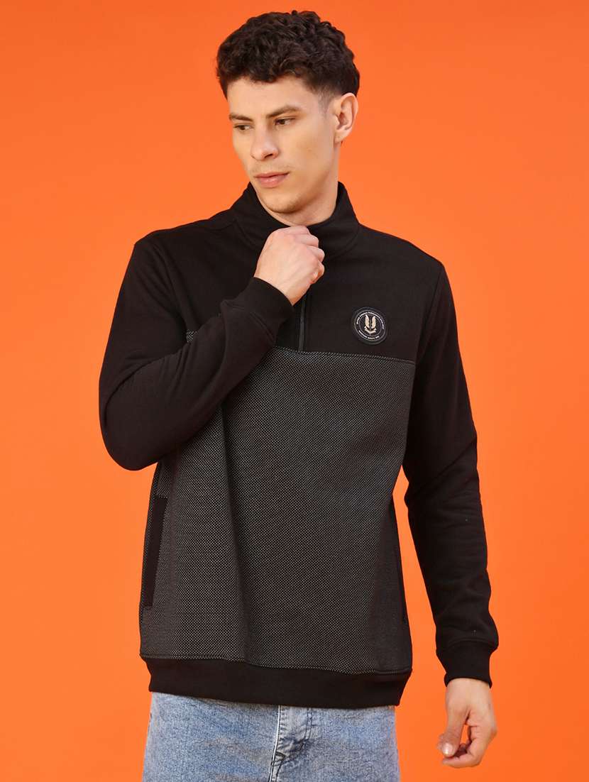 men color block long sleeve regular fit sweatshirt