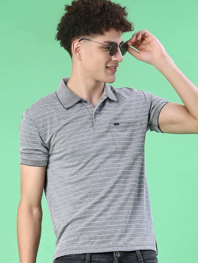men striped short sleeve slim fit t-shirt