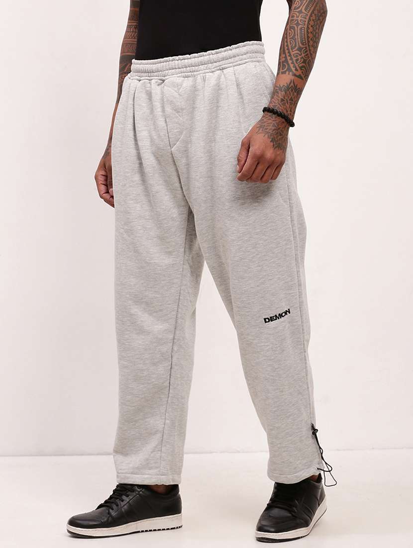 men solid mid rise full length track pant - 22173642 -  Standard Image - 2