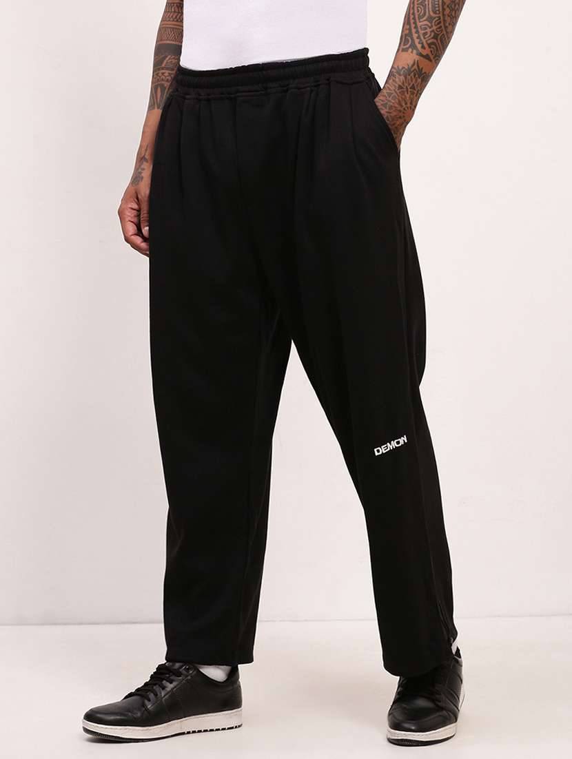 men solid mid rise full length track pant - 22173643 -  Standard Image - 2