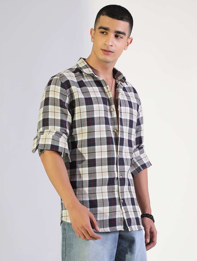 men checkered collared long sleeve shirt - 22173650 -  Standard Image - 2
