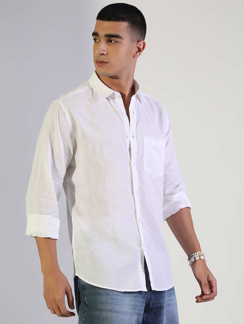 men solid collared long sleeve shirt - 22173657 -  Standard Image - 2
