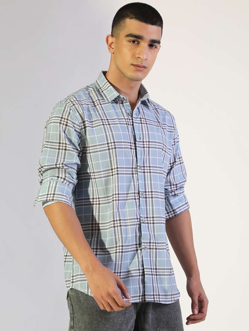 men checkered collared long sleeve shirt - 22173663 -  Standard Image - 2