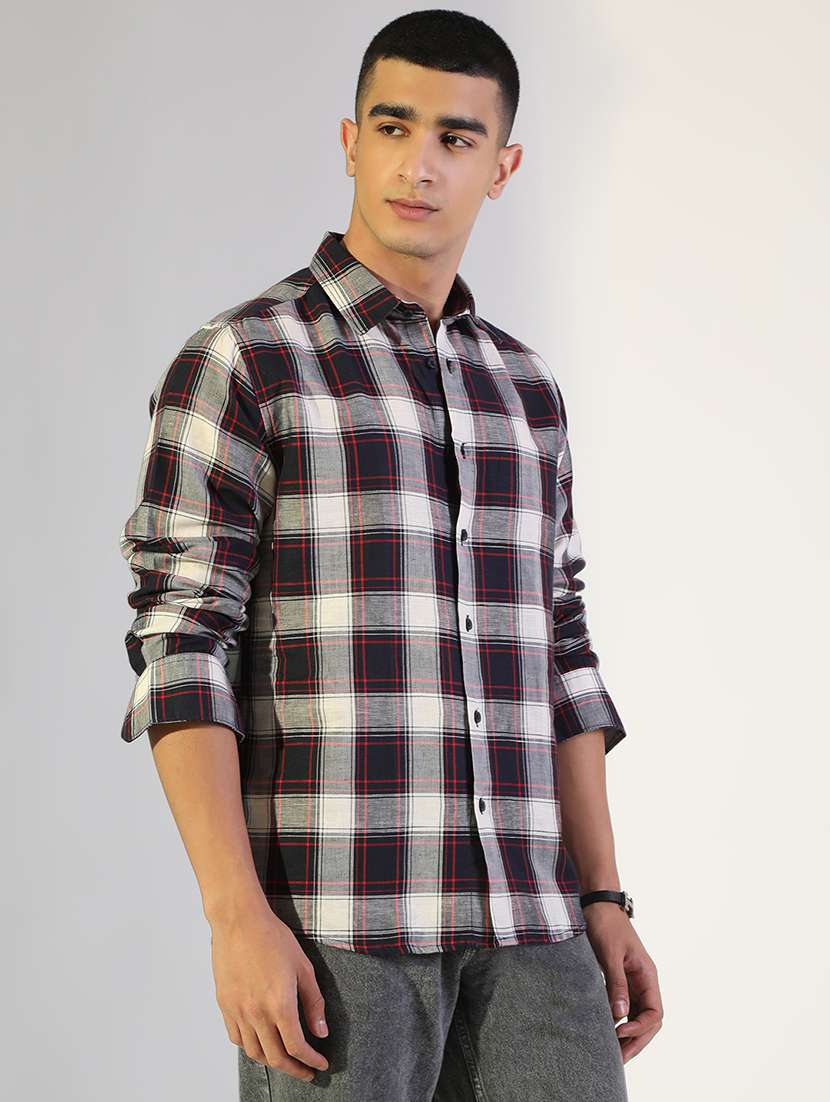 men checkered collared long sleeve shirt - 22173668 -  Standard Image - 2