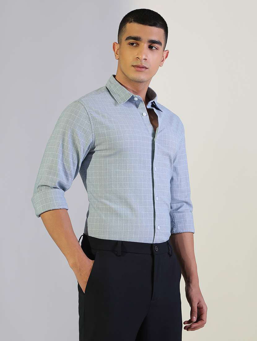 men checkered collared long sleeve shirt - 22173670 -  Standard Image - 2