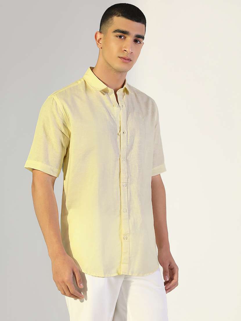 men solid collared short sleeve shirt - 22173683 -  Standard Image - 2