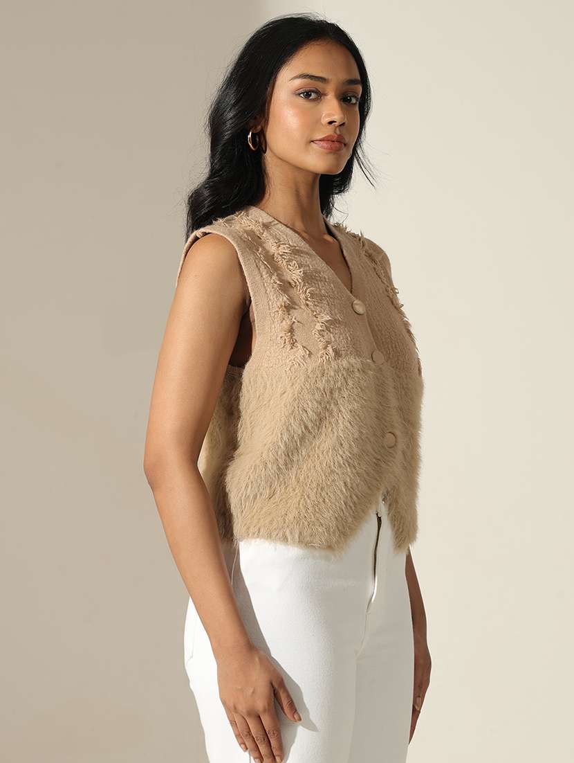 women self designed sleeveless vest top - 22173721 -  Standard Image - 2