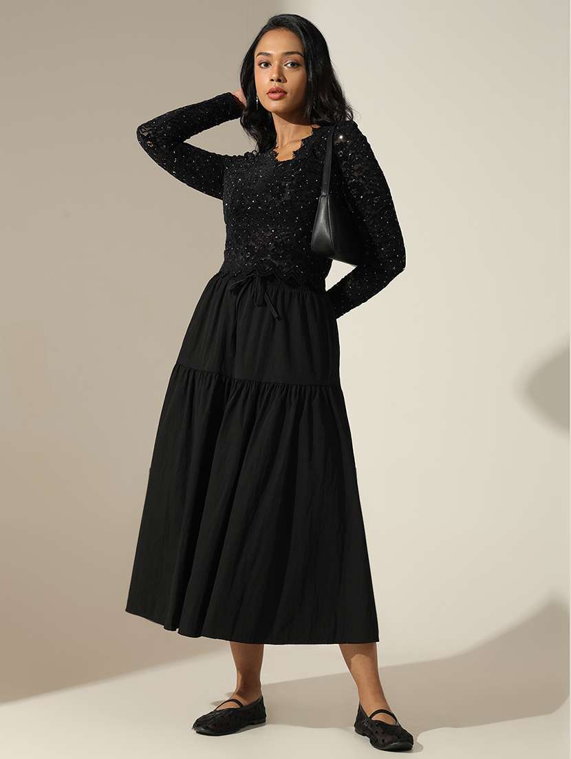 women self designed puff sleeve lace crop top - 22173726 -  Standard Image - 7