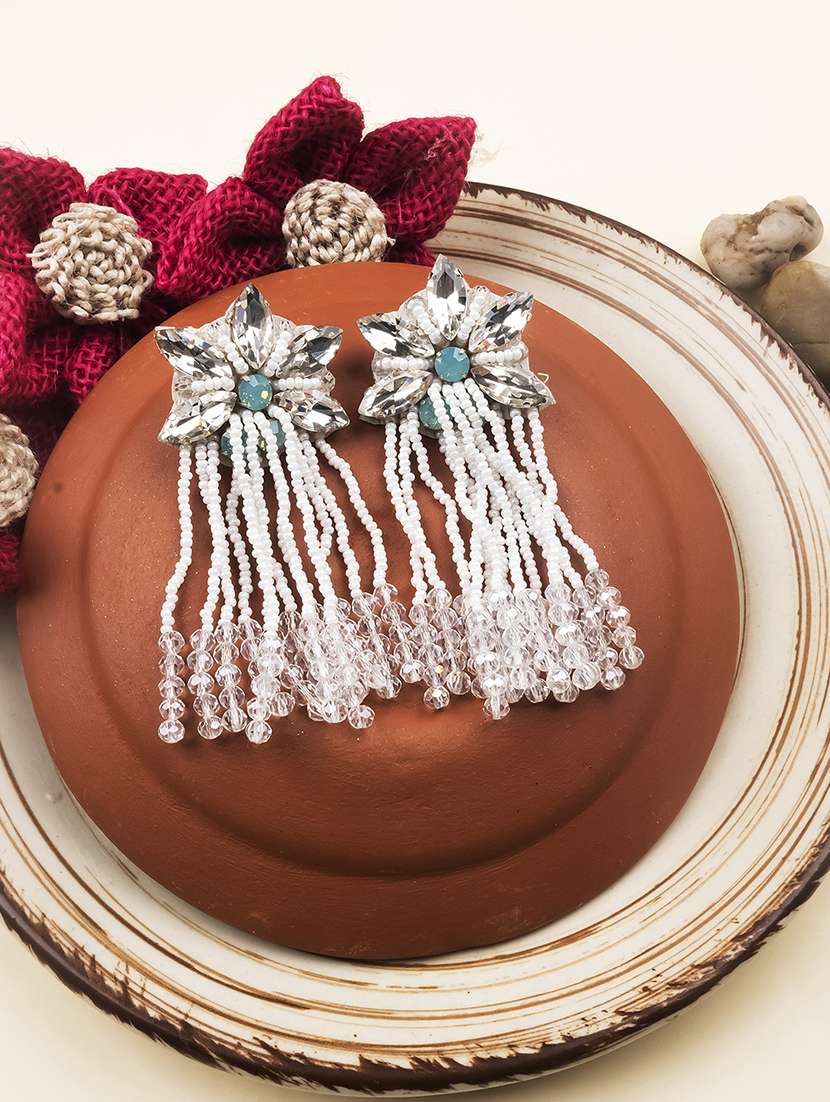 handmade star pearl drop earrings