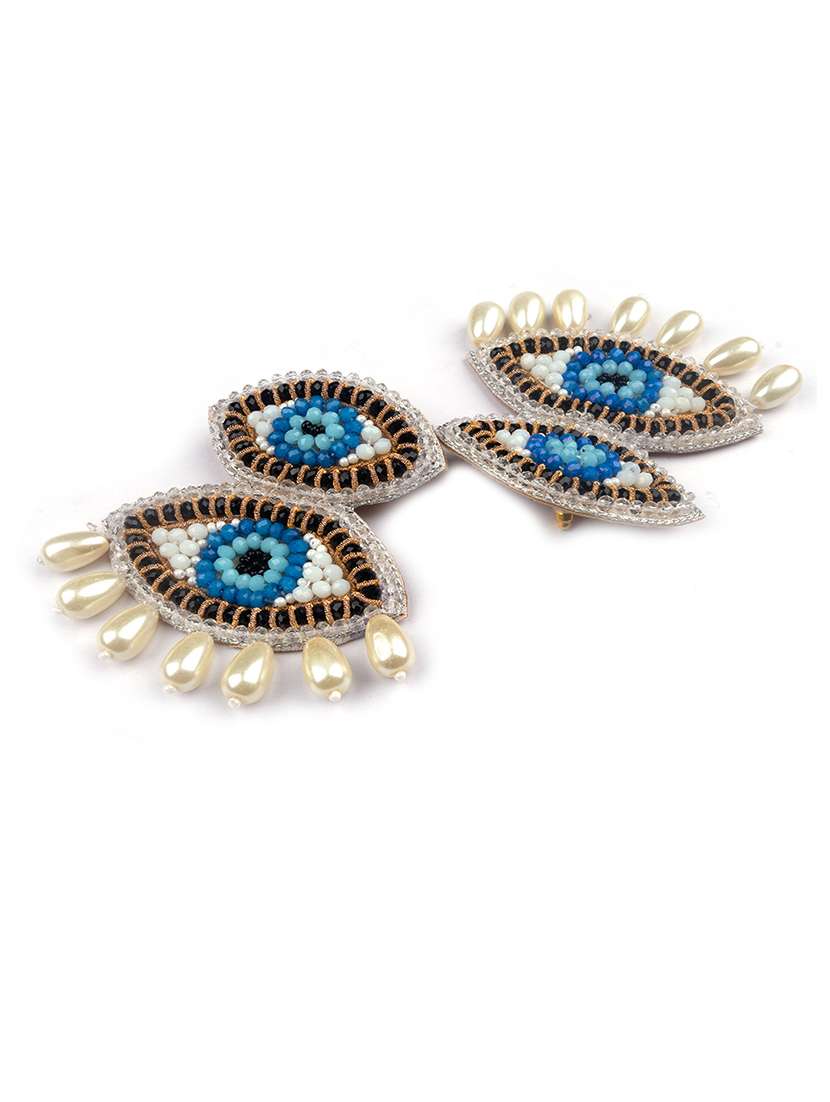 handmade evil eye pearl drop earrings - 22173772 -  Standard Image - 2