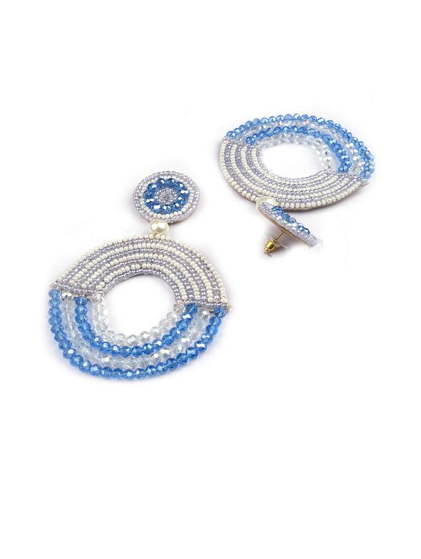 handmade blue half moon pearl earrings - 22173775 -  Standard Image - 2