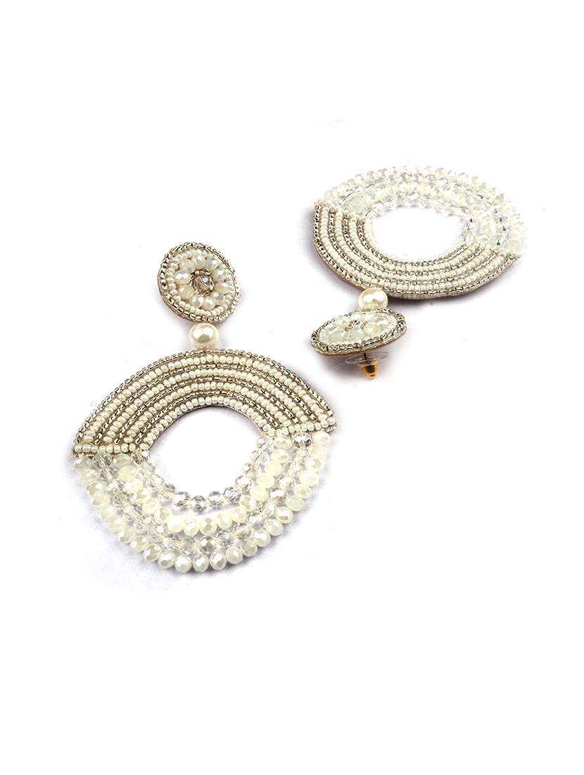 handmade white half moon pearl earrings - 22173776 -  Standard Image - 2