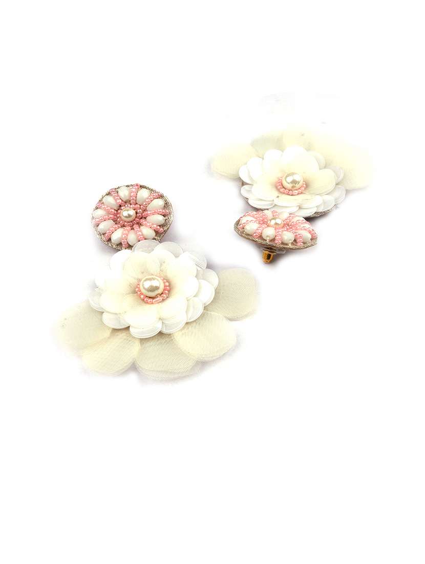 handmade pink flower pearl earrings - 22173780 -  Standard Image - 2
