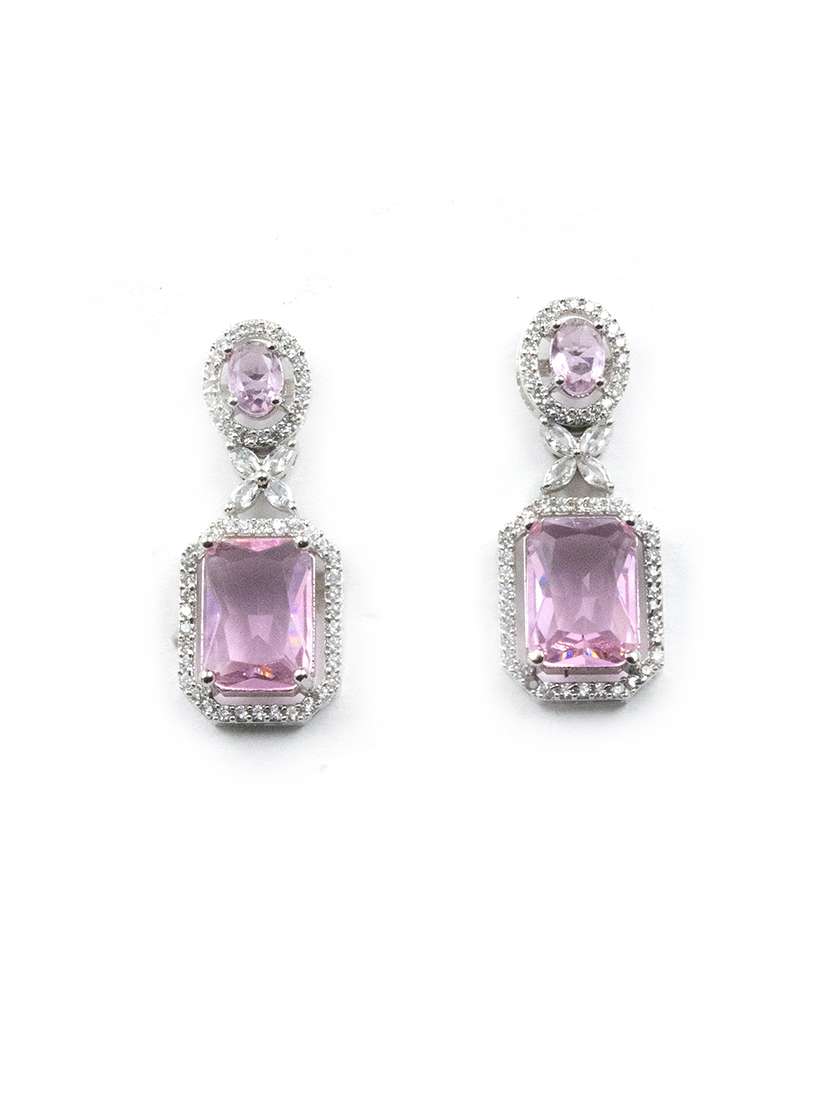 pink drop earrings with crystal detail - 22173803 -  Standard Image - 2