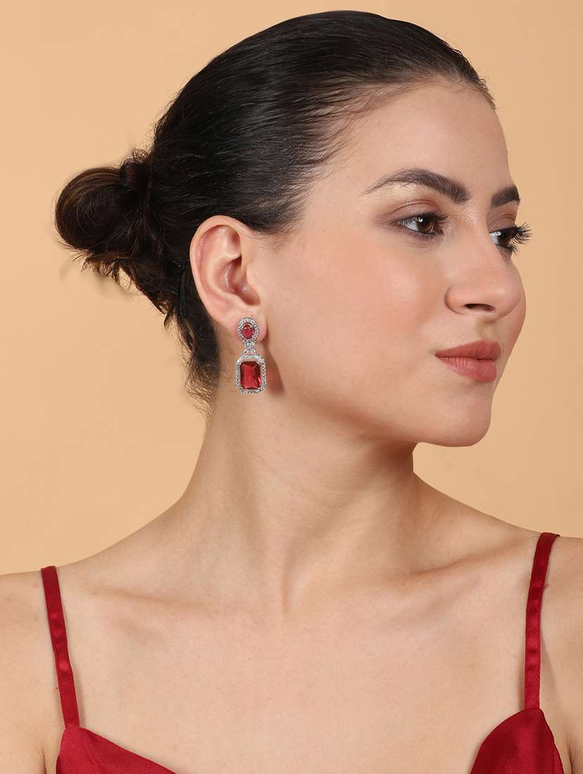 elegant designer red fashion party earrings - 22173805 -  Standard Image - 2