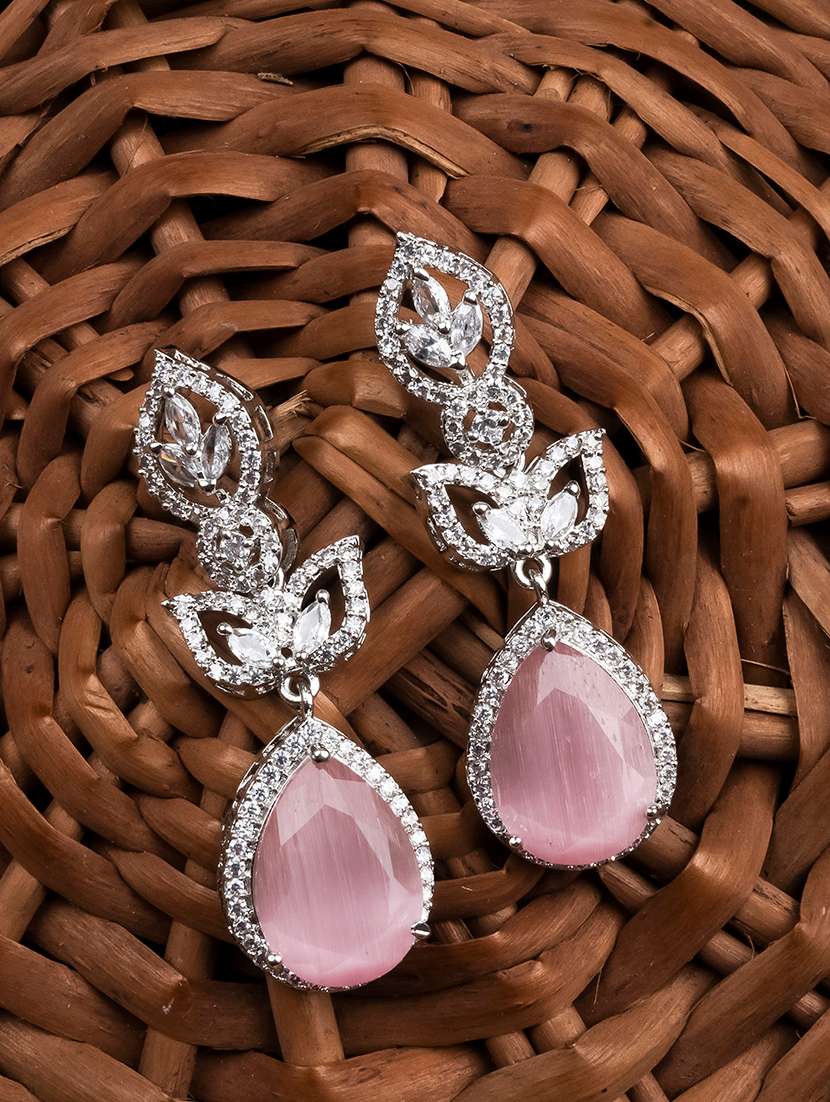 luxurious pink ad drop earrings