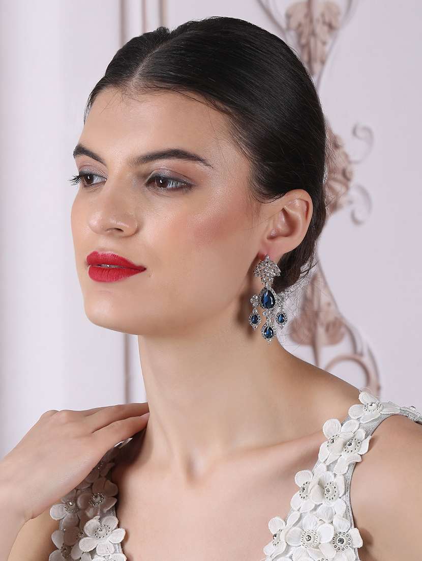 silver-plated luxurious ad blue waterfall earrings - 22173822 -  Standard Image - 2