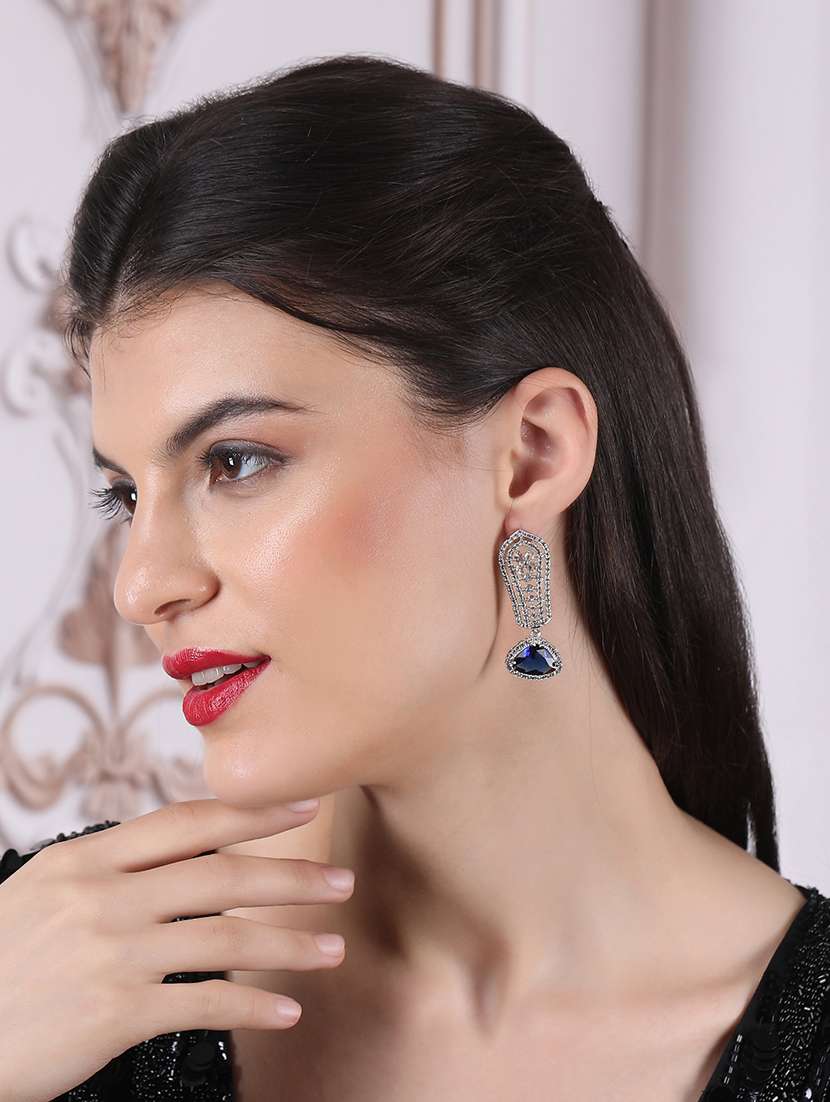 blue cascade long ad statement earrings - 22173825 -  Standard Image - 2