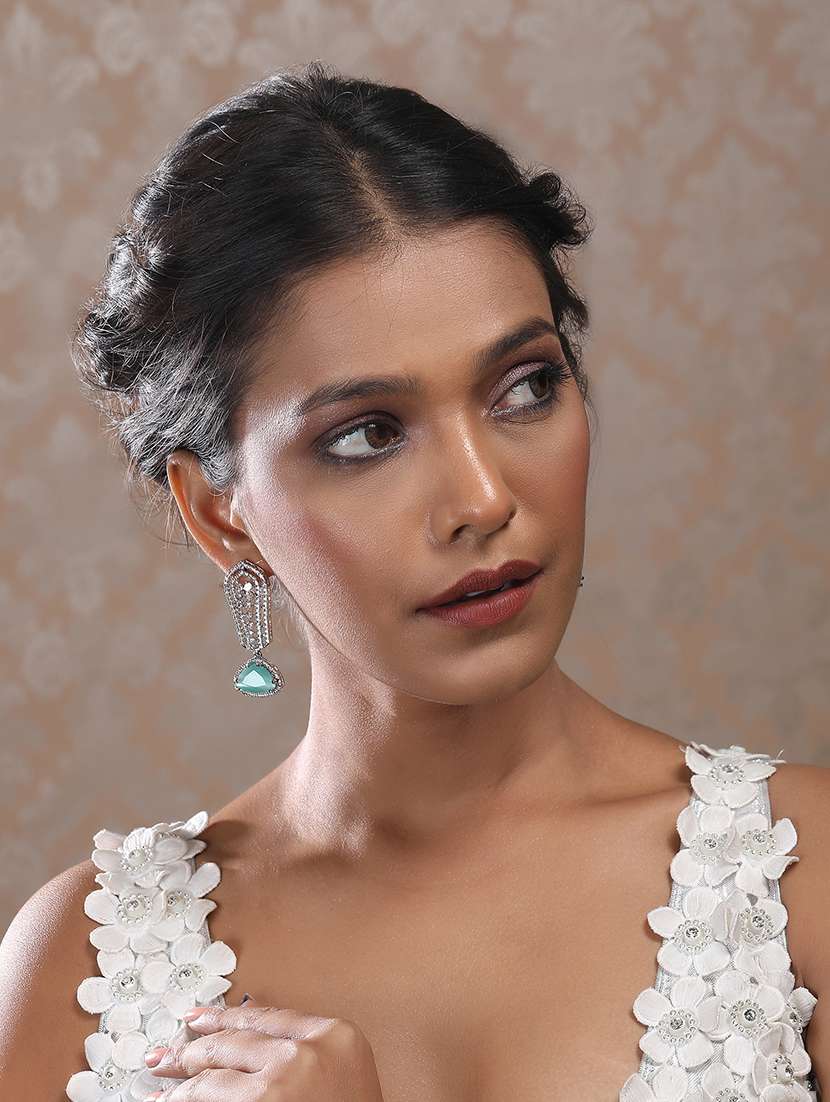 turquoise cascade long ad statement earrings - 22173827 -  Standard Image - 2